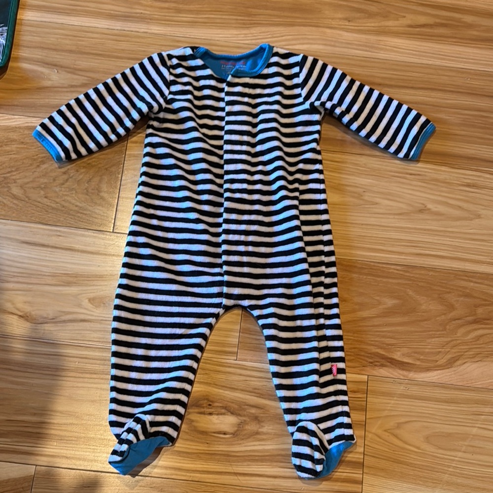 Striped Blue and Black Kids One Piece